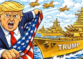 Трамп представил боевой корабль класса “Трамп” – серию новых кораблей золотого флота США в честь самого себя