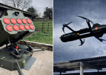 Британская залповая установка HAL10 способна мгновенно запустить до 10 дронов