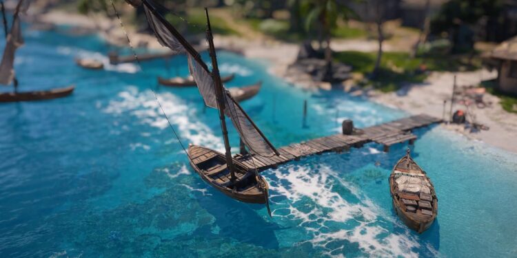 Геймер уменьшил Карибы из Black Flag Resynced до игрушечного вида с помощью тилт-шифт эффекта